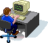 3d guy typing on the computer