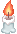 small candle with flickering flames