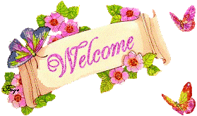 flowery welcome sign